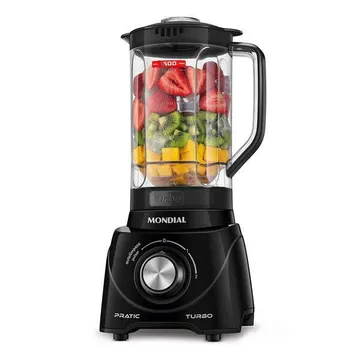 Liquidificador Pratic Turbo Mondial Preto 550w L-98-b 110