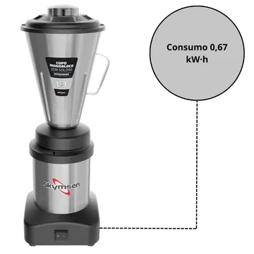 Liquidificador Comercial Monobloco Copo Inox 3,6 Litros 665W Bivolt SKYMSEN-70979.4