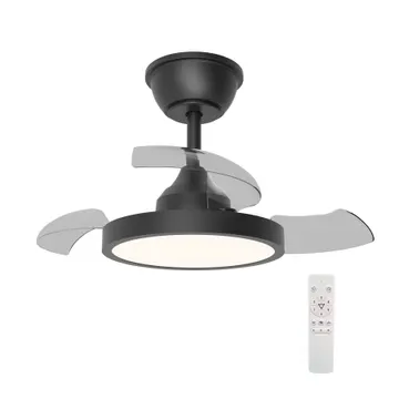 Ventilador de Teto com Controle Remoto Inspire Orbi com Led Integrado 3 Pás 66cm Preto Bivolt