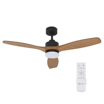 Ventilador de Teto com Controle Remoto Retrátil Pá Fixa com Led 3 em 1 SL Iluminação 3 Pás Preto Bivolt