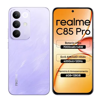 Smartphone Realme C85 256GB 8GB RAM NFC Tela 6.8 Dual Chip Roxo