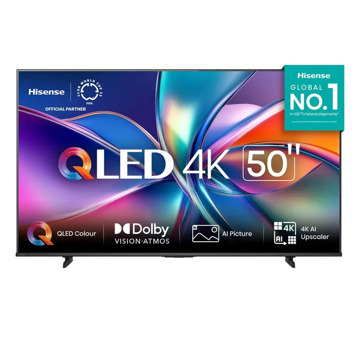 Smart Tv 50 Polegadas 4k 50q6qv Qled Hdr10 Dolby Atmos Vidaa U9 Hisense, imagem 1 de 5