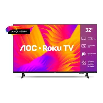 Smart Tv 32" Led Hd Aoc 32s5155 Roku Preta Bivolt
