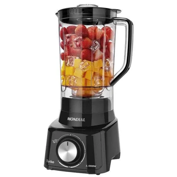 Liquidificador Mondial Turbo 900w 5 Velocidades L-900fb Com Filtro - 4945-01 Preto 110 Volts, imagem 1 de 10