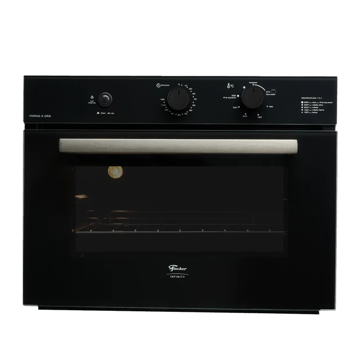 Forno a Gás de Embutir 50L Fischer com Grill e Timer Infinity 31000-79709 Preto 220V, imagem 1 de 4