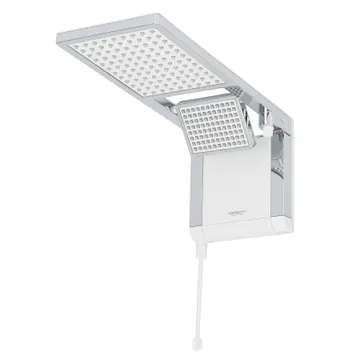 Chuveiro Elétrico Eletrônico 127V (110V) 5500w Branco e Cromado Quadrado Acqua Duo Ultra Lorenzetti