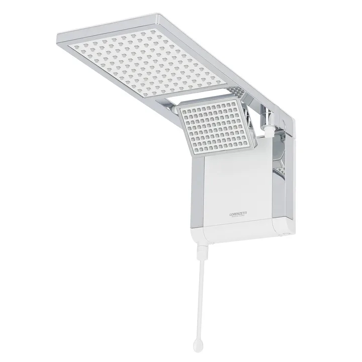 Chuveiro Elétrico Eletrônico 127V (110V) 5500w Branco e Cromado Quadrado Acqua Duo Ultra Lorenzetti, imagem 1 de 11