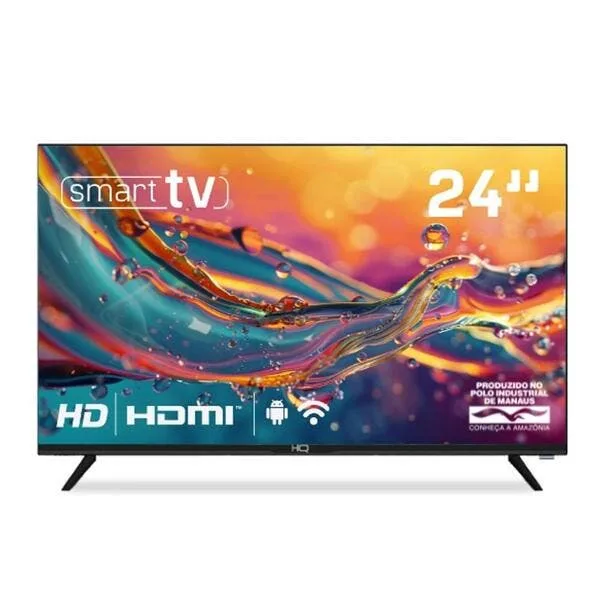 Smart Tv Hq 24" Hd Tela Sem Bordas Sistema Android Design Slim Hqs24nkhm, imagem 1 de 7