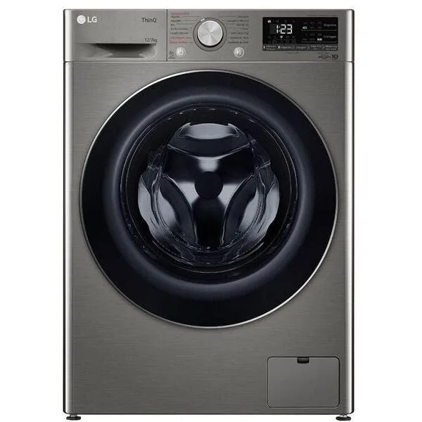 Lavadora E Secadora Lg Vc4 Ia 12kg Inox Look Cv5012pc4a 220v, imagem 1 de 10