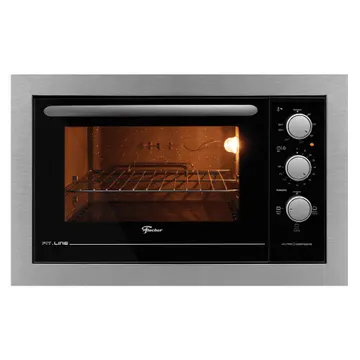 Forno Elétrico de Embutir 48L Fischer com Grill e Timer Fit Line 34493-95486 Inox 220V