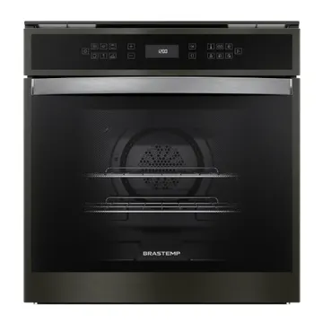 Forno Elétrico de Embutir 84L Brastemp com Grill Timer Convecção e Termômetro Meat Control BOT84AP Black Inox 220V