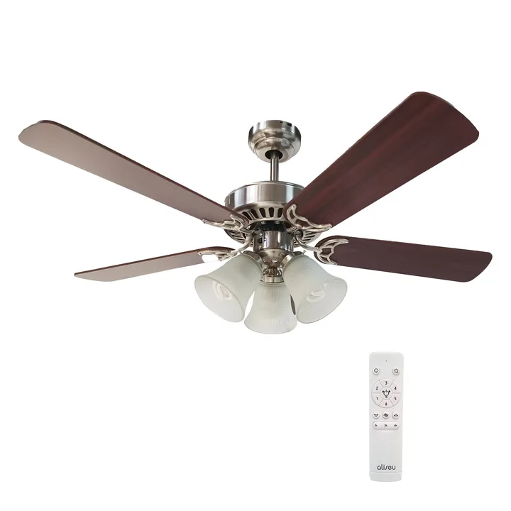 Ventilador de Teto com Controle Remoto Aliseu Vintage 5 Pás 102 cm Cinza Bivolt, imagem 1 de 6