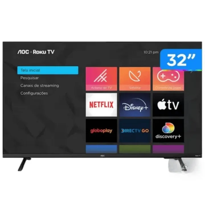 Smart Tv 32" Hd D-led Aoc 32S5135/78G Va - Wi-fi, 3 Hdmi, 1 Usb, imagem 1 de 5