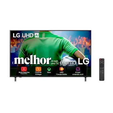 Smart TV 4K 60" LG UHD 60UA8550PSA A7 AI Ger8 4K Super Upscaling Google Cast Alexa Integrado Controle AI Smart Magic WebOS 25 Smart TV 4K 60" LG UHD…