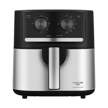 Fritadeira Air Fryer 5 5l Cyclone Preto E Inox Midea Fm55s1 - 127v