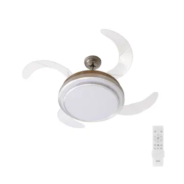 Ventilador de Teto com Controle Remoto Max Retrátil 4 Pás 110 cm Cromado Bivolt Aliseu
