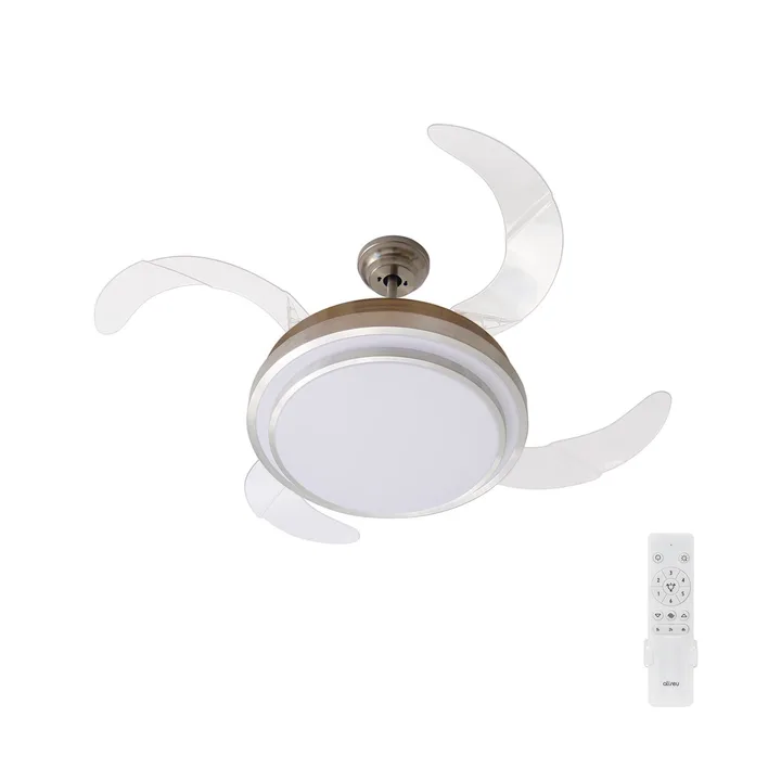 Ventilador de Teto com Controle Remoto Max Retrátil 4 Pás 110 cm Cromado Bivolt Aliseu, imagem 1 de 11