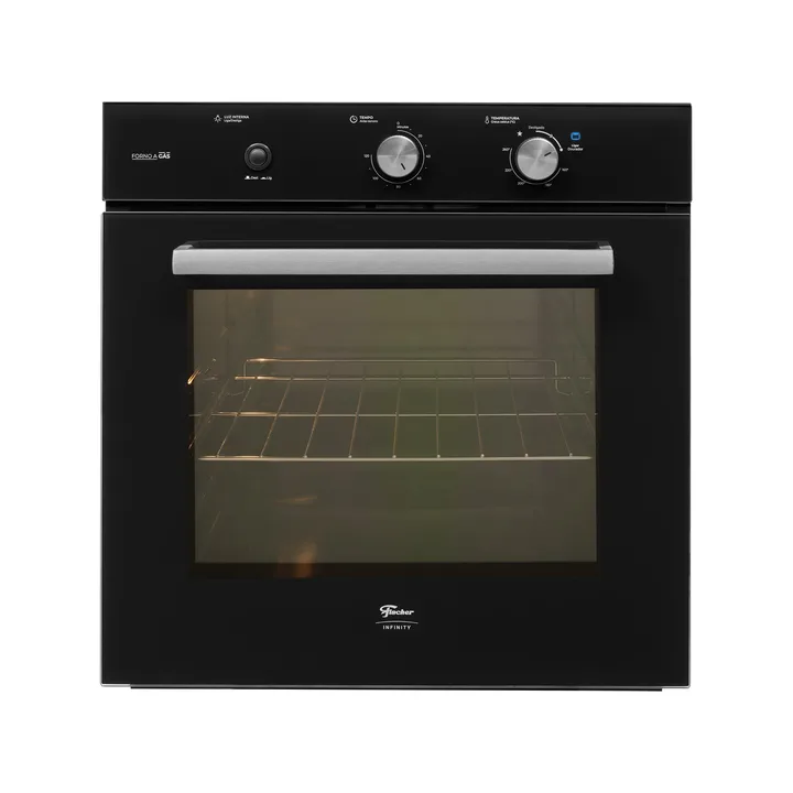Forno a Gás de Embutir 78L Fischer com Grill e Timer 36450-104455 Preto 127V (110V), imagem 1 de 4