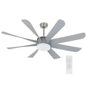 Ventilador de Teto com Controle Remoto Aliseu Octopus com Led 8 Pás 152 cm Cinza Bivolt