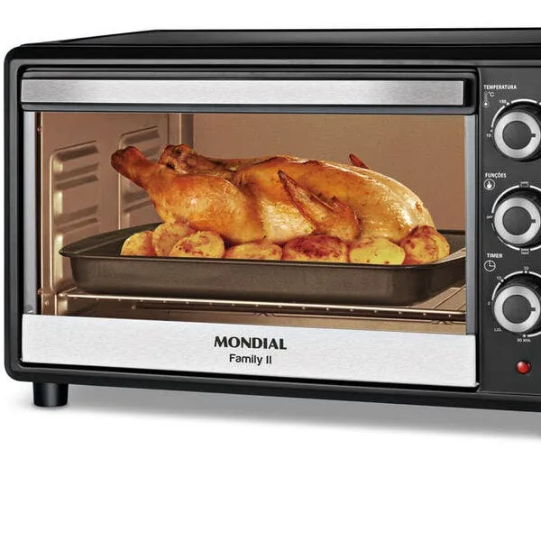 Forno Elétrico 42l Family Ii Mondial Preto/inox 1600w - Frn-42-b 127v, imagem 1 de 7