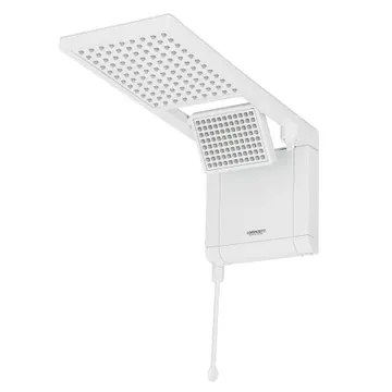 Chuveiro Elétrico Eletrônico 127V (110V) 5500w Branco Quadrado Acqua Duo Ultra Lorenzetti