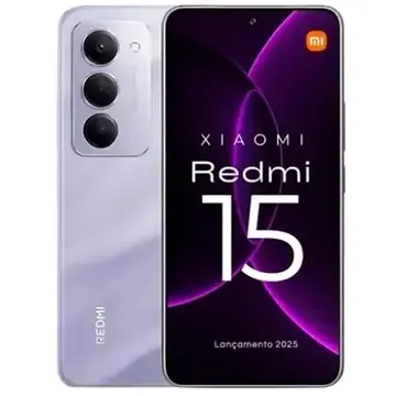 Smartphone Xiaomi Redmi 15 4G 8GB RAM 256GB Preto Tela 6,9" 144Hz Câmera 50MP Bateria 7000mAh NFC - Roxo