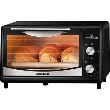 Forno Elétrico Mondial 6 Litros Pratic Cook Preto E Inox Fr-09 - 127 Volts