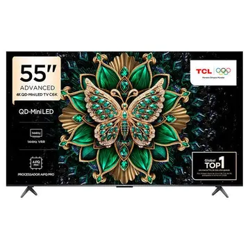 Smart Tv 4k Tcl Qd-mini Led 55” Polegadas Com Hdmi 2.1 Dolby Vision Iq Subwoofer 144hz Vrr E Wi-fi - 55c6k