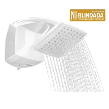 Chuveiro Elétrico Eletrônico 127V (110V) 5000W Branco Quadrado Futura Lorenzetti