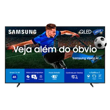 Samsung Vision AI TV 55" QLED 4K 55QEF1 4K 2025 Pontos Quânticos Processador com AI Xbox Cloud Gaming 7 Anos de Atualização