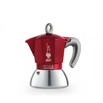 Cafeteira Italiana Moka Induction Vermelha Fogão De Indução 6 Xícaras Bialetti