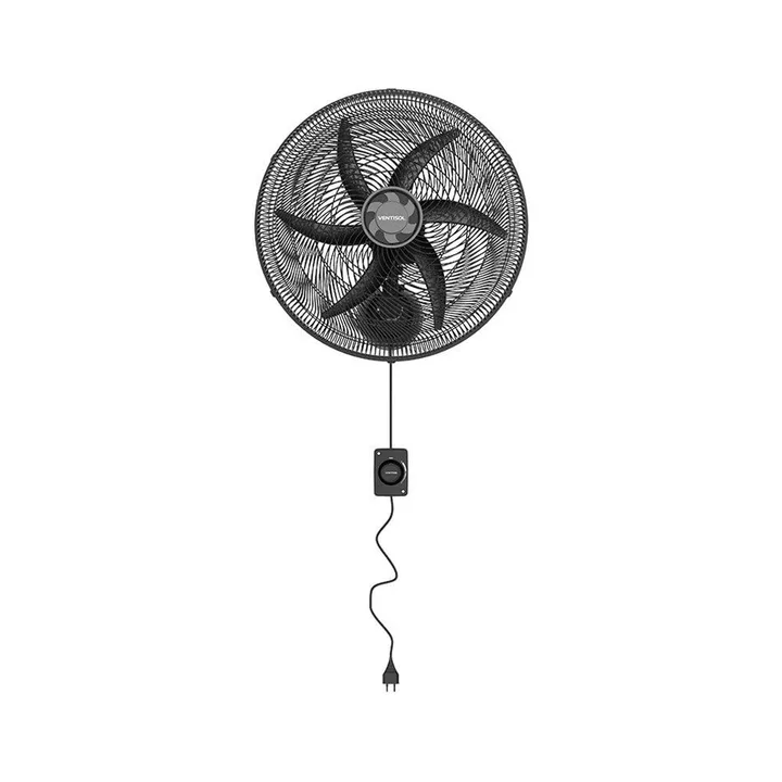 Ventilador de Parede Ventisol 50cm, Montagem Fácil, Três Velocidades, 6 Pás, Preto, imagem 1 de 5