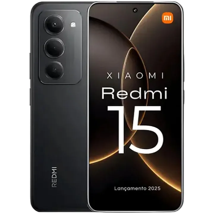 Smartphone Xiaomi Redmi 15 4G 8GB RAM 256GB Preto Tela 6,9" 144Hz Câmera 50MP Bateria 7000mAh NFC, imagem 1 de 4