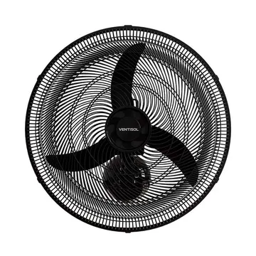 Ventilador De Parede Oscilante 50cm Em Plástico Ventisol New Preto 220v