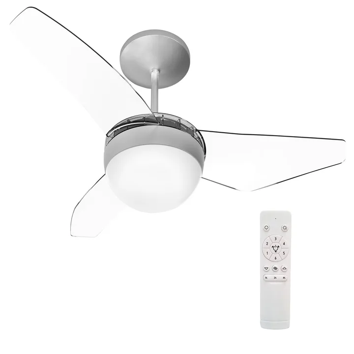 Ventilador de Teto com Controle Remoto Inspire Nano Eco 3 Pás 83 cm Transparente Bivolt, imagem 1 de 9