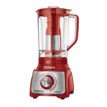 Liquidificador Mondial L-1100 Ri Jarra de San Cristal 3L 1100W 12 Velocidades Vermelho/Inox 110V