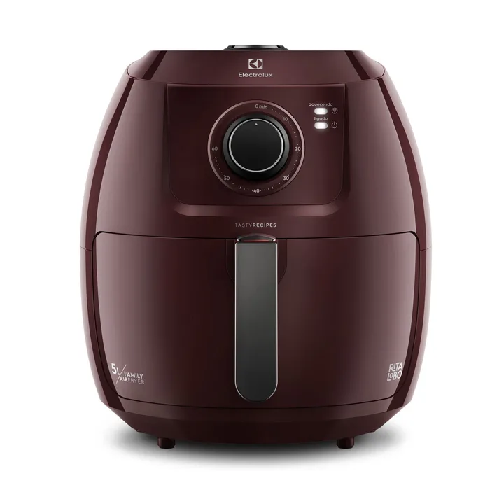 Fritadeira AirFryer Electrolux Family Efficient 5L por Rita Lobo EAF51 Dark Red 127V, imagem 1 de 3