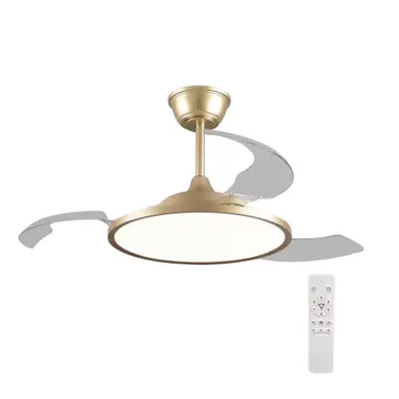 Ventilador de Teto com Controle Remoto Inspire Cosmos com Led Integrado 3 Pás 91cm Dourado Bivolt